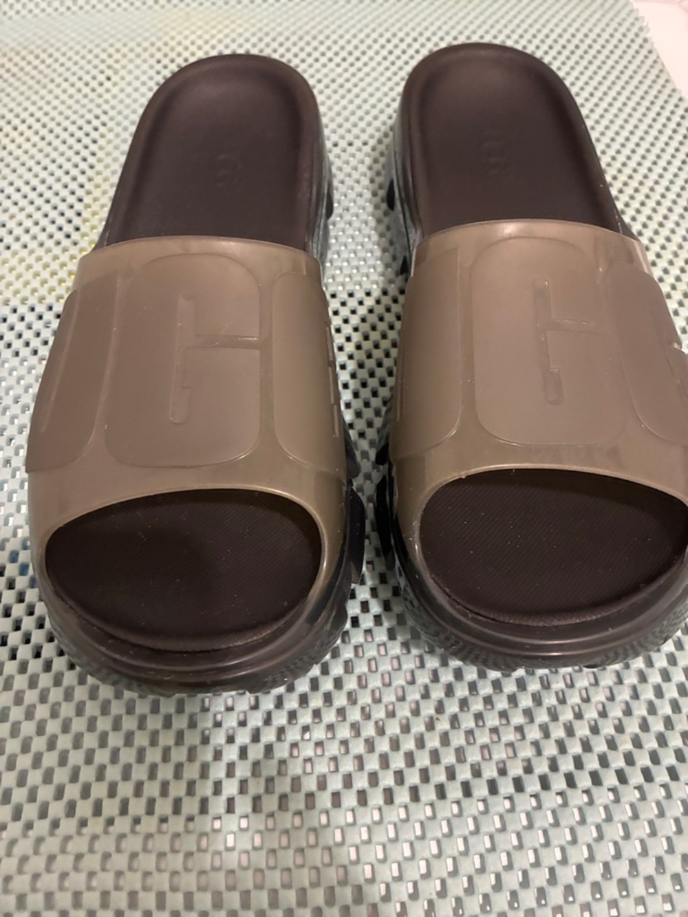 Brown Slide Sandals - Wide Strap Rubber Slide UGG